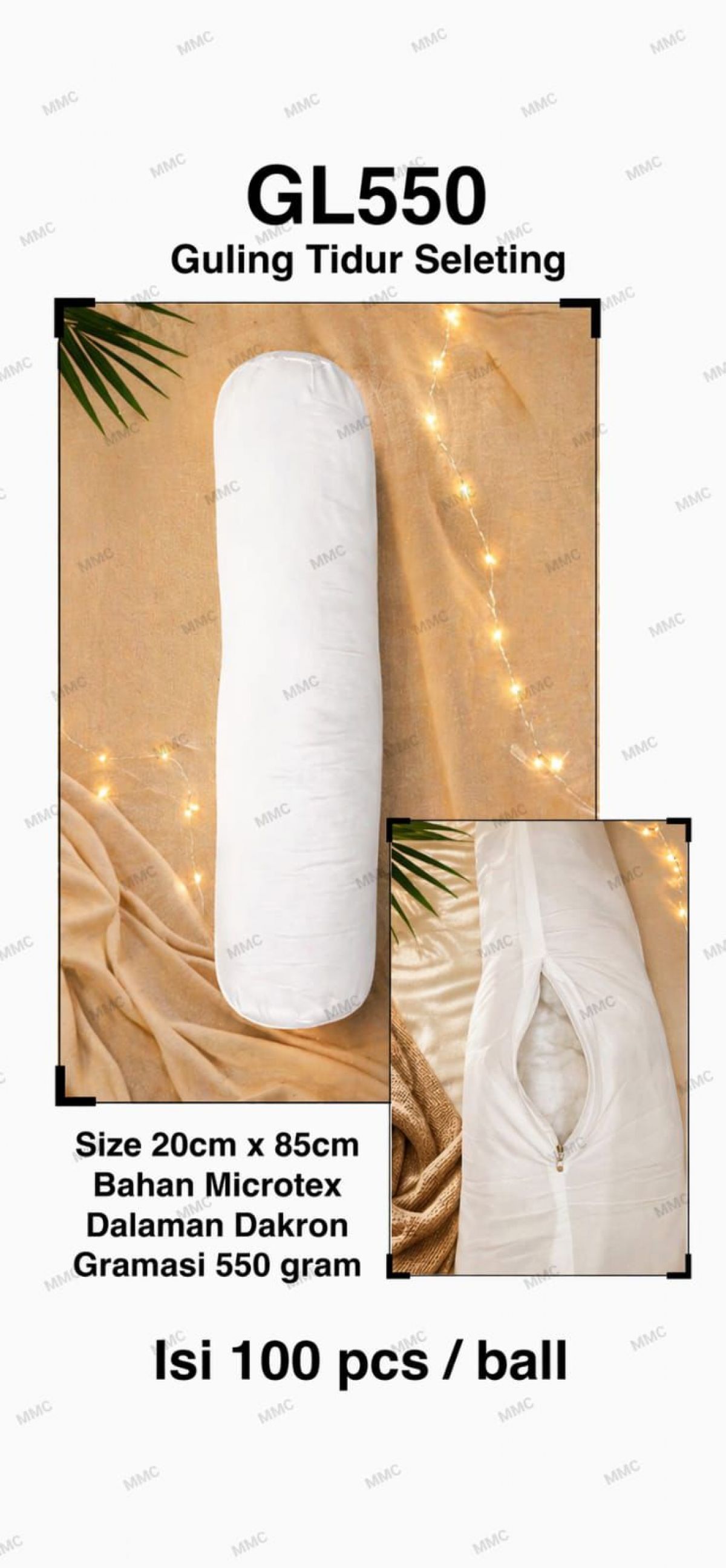 GULING TIDUR SELETING GL550 SIZE 20CM * 85CM BAHAN MICROTEX ISI DAKRON GRAMASI 550 GR ISI 100 PCS