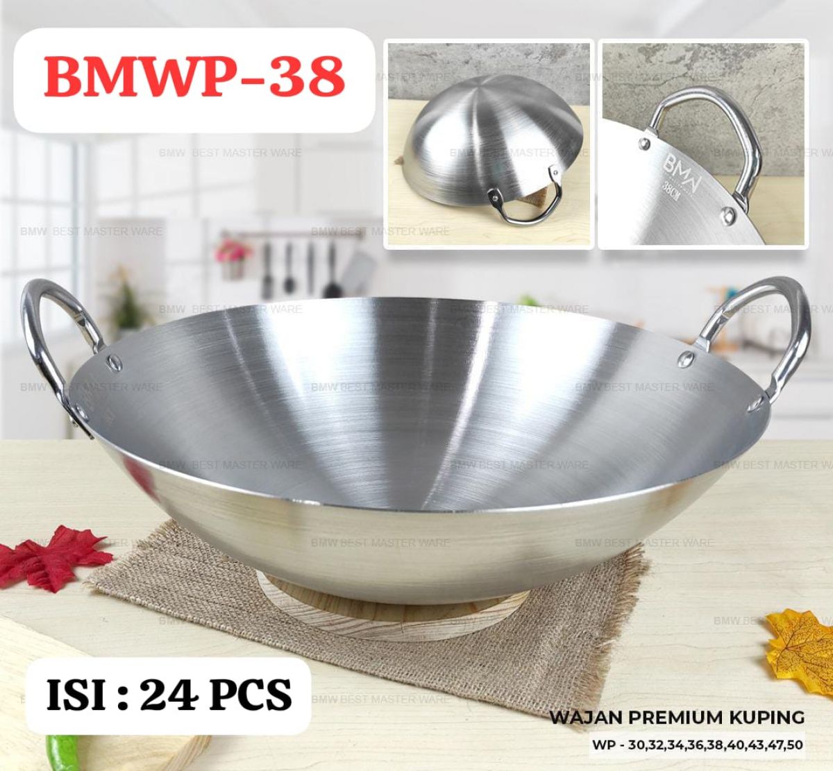 WAJAN PREMIUM KUPING BMWP-38 SIZE 38 CM ISI 24 PCS