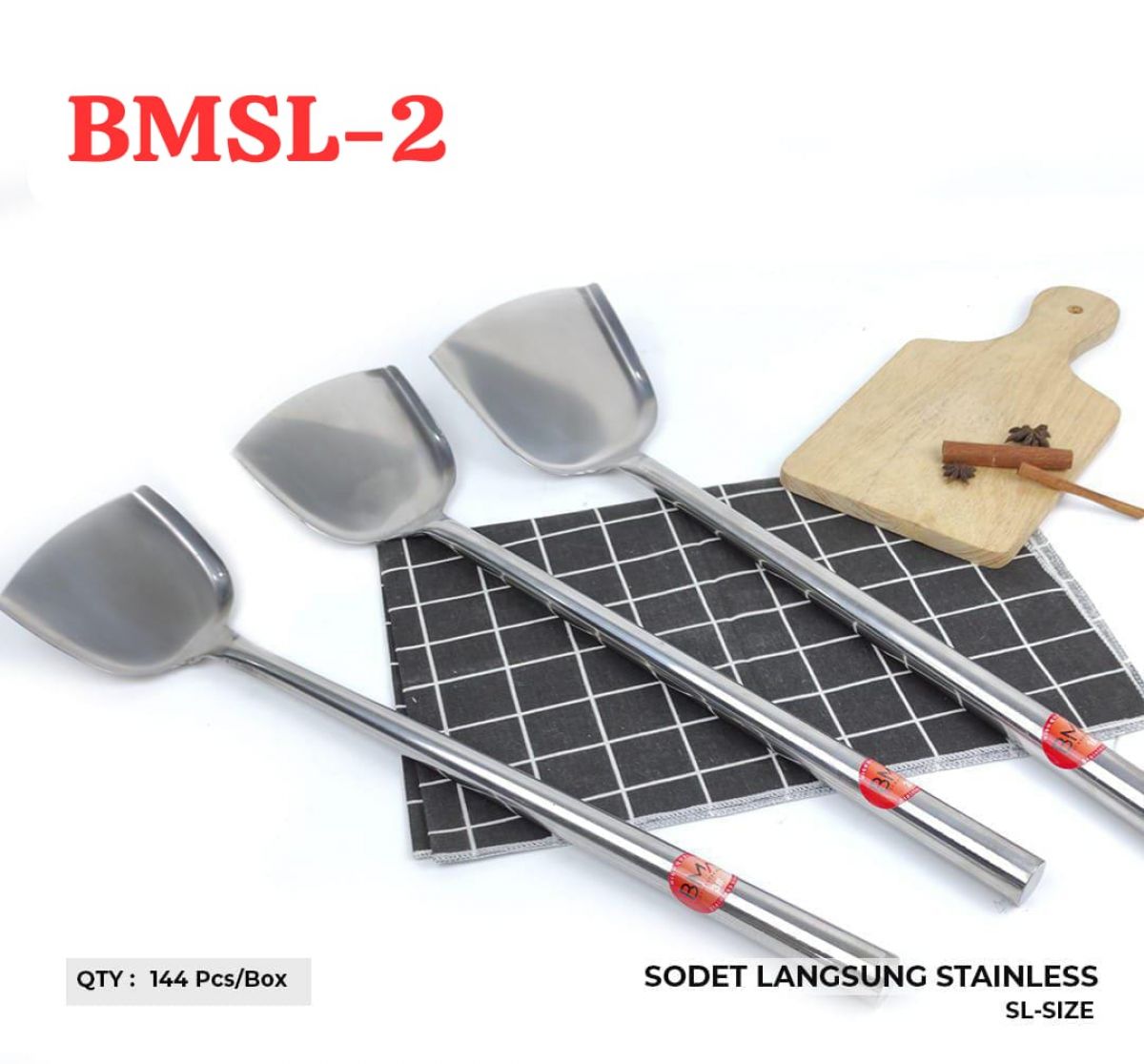 SODET STAINLESS GAGANG LANGSUNG BMSL-2 ISI 144 PCS