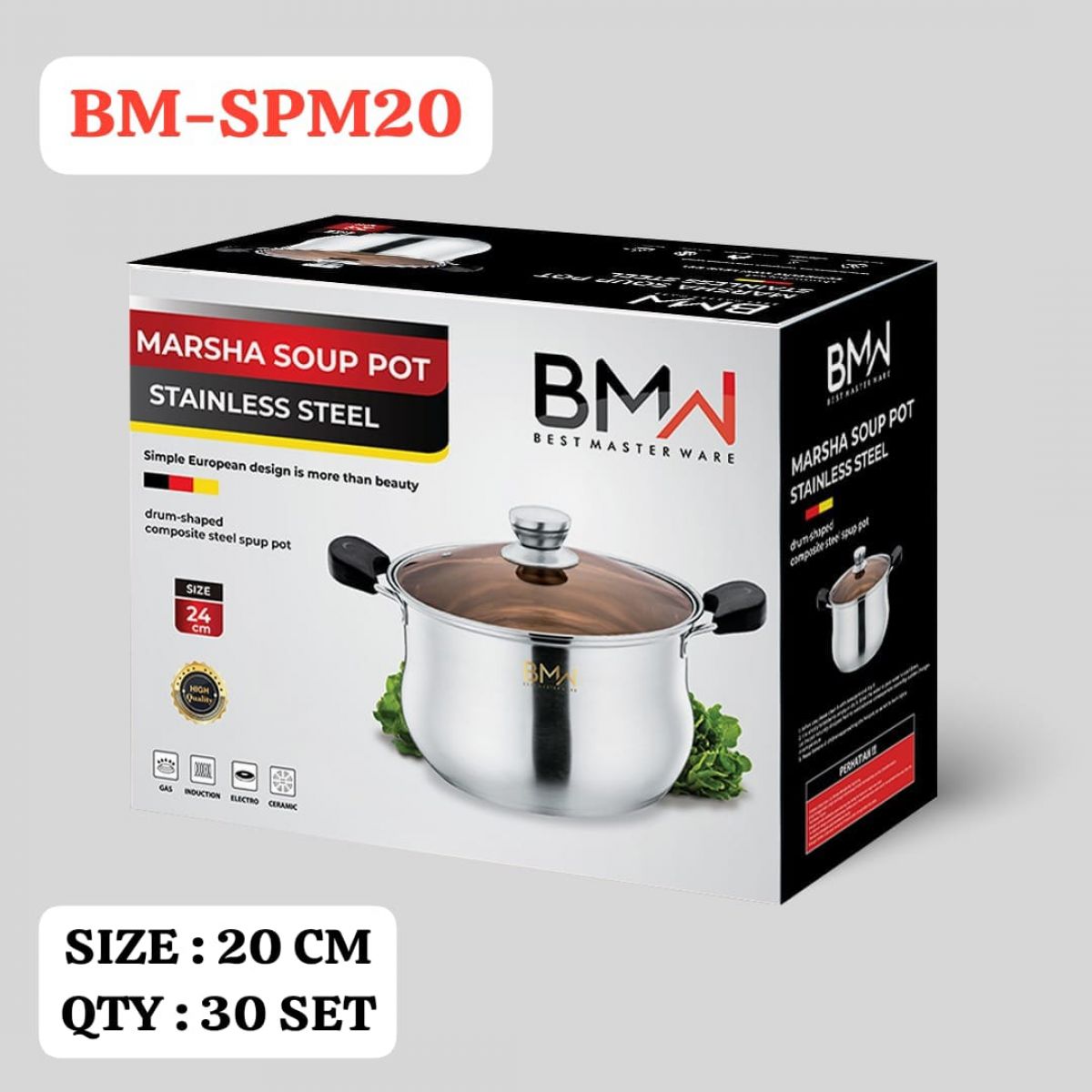 SOUP PAN MARSHA BM-SPM20 DIAMETER 20CM ISI 30 SET