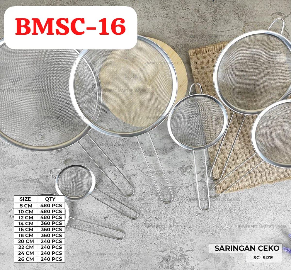SARINGAN CEKO BMSC-16 SIZE 16 CM ISI 30 LUSIN