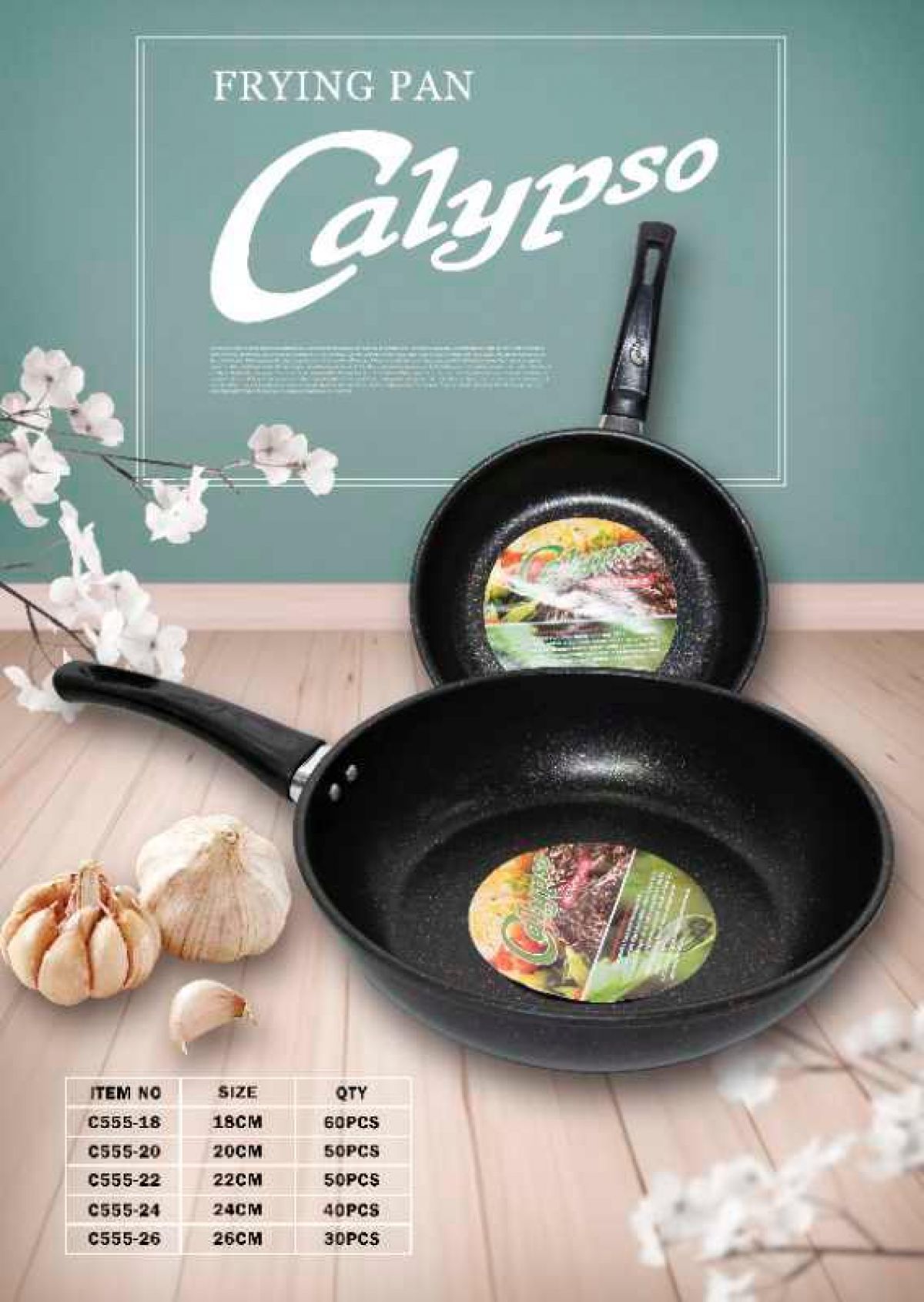 FRYPAN HITAM C555-22 ISI 50 PCS